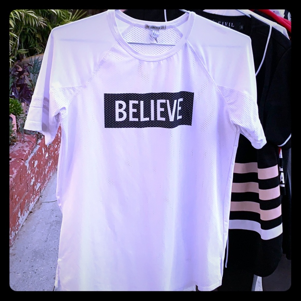 Men’s S forever 21 Lycra mesh Believe Jersey